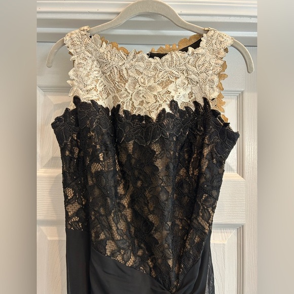 TADASHI SHOJI LACE AND DRAPED TULLE BOATNECK GOWN - Picture 7 of 10